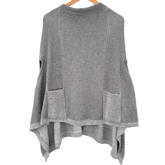 MOTH for ANTHROPOLOGIE Gray Knit Madison Park Poncho, size XS/S - Picture 4 of 10